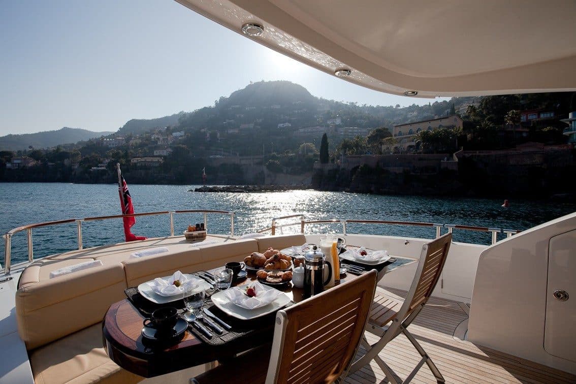 Cockpit set for breakfast