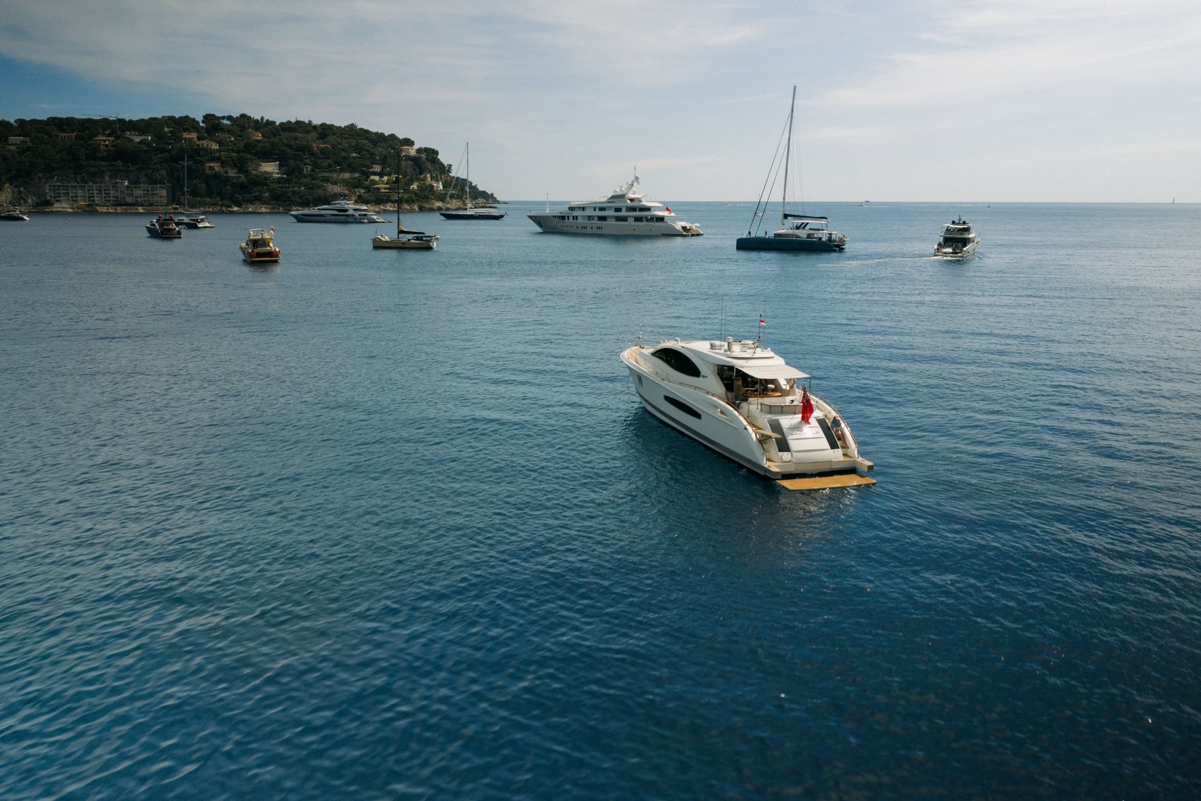Aerial view of Sans Regret on the Mediterranean